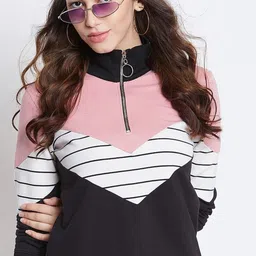 Austin wood Women Striped ok Collar Sweatshirt-picture-45