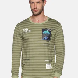 SHOWOFF Men Green Striped Sweatshirt-image-56