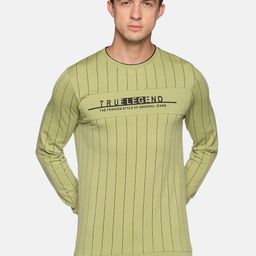 SHOWOFF Men Green Striped Cotton Sweatshirt-13