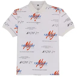 Status Quo Boys Typography Printed Polo Collar T-shirt-image-69