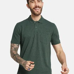 Octave Men Solid Polo Collar Pocket T-shirt-picture-48