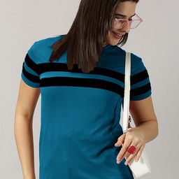 AUSK Striped Round Neck Half Sleeves Regular Fit Cotton T-Shirt-image-37