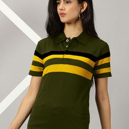 AUSK Striped Polo Collar T-shirt-image-41