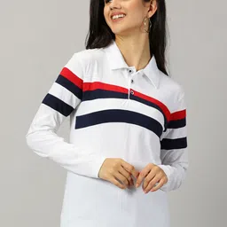 AUSK Striped Polo Collar Full Sleeves T-shirt-picture-16