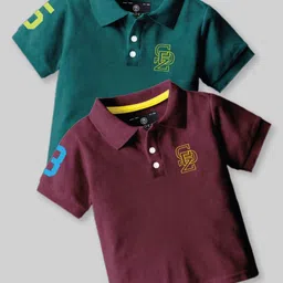 BAESD Boys 2 Printed Polo Collar Applique T-shirt-picture-6