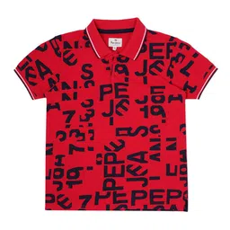 Pepe Jeans Boys Typography Printed Polo Collar T-shirt-image-72