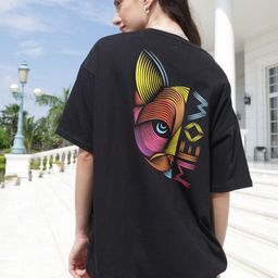 TITTLI Graphic Printed Drop-Shoulder Oversized Pure Cotton T-shirt-image-50