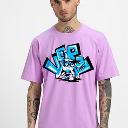 VEIRDO Round Neck Short Sleeves Graphic Printed Pure Cotton Cotton Oversized T-shirt-image-85