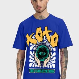 VEIRDO Round Neck Short Sleeves Graphic Printed Pure Cotton Cotton Oversized T-shirt-image-37