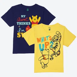 YK Disney Boys Pack of 2 Winnie The Pooh Printed Pure Cotton T-shirts-image-94