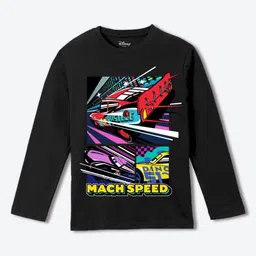 YK Disney Boys Cars Graphic Printed Round Neck Pure Cotton T-shirt-31