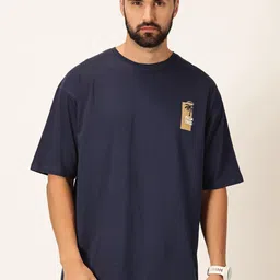 Thomas Scott Round Neck Drop-Shoulder Sleeves Bio Finish Cotton Oversized T-shirt-image-67