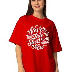 STATUS MANTRA Typography Printed Drop-Shoulder Sleeves Pure Cotton Oversized T-shirt-image-25