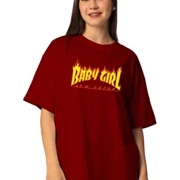 STATUS MANTRA Bio Finish Drop Shoulder Sleeves Printed Pure Cotton Oversized T-shirt-image-26