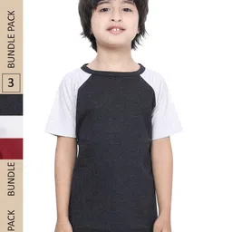 IndiWeaves Boys Pack Of 3 Raglan Sleeves Pure Cotton T-shirt-image-22