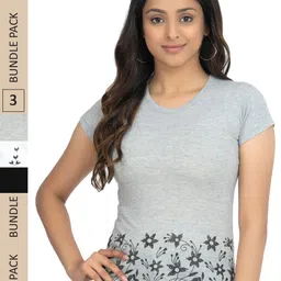 IndiWeaves Pack Of 3 Printed Pure Cotton T-shirts-image-61