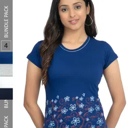 IndiWeaves Pack Of 4 Printed Pure Cotton T-shirts-image-67
