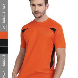 FTX Pack Of 3 Colourblocked Round Neck Regular Fit Dry Fit Sports T-shirt-image-113