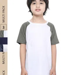 IndiWeaves Boys Pack Of 3 Raglan Sleeves Pure Cotton T-shirt-image-36