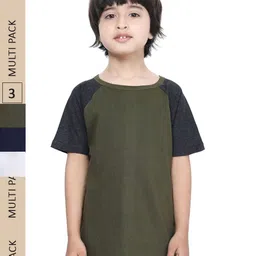 IndiWeaves Boys Pack Of 3 Pure Cotton T-shirts-image-42