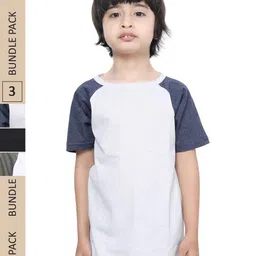 IndiWeaves Boys Pack Of 3 Raglan Sleeves Pure Cotton T-shirt-image-25