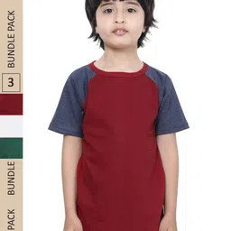 IndiWeaves Boys Pack Of 3 Pure Cotton T-shirts-image-23