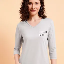 MINT STREET Typography Printed V-Neck Pure Cotton T-shirt-picture-14