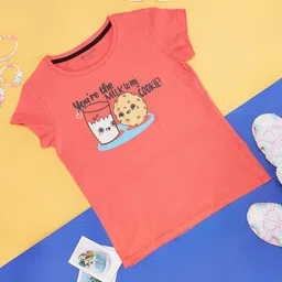 Pantaloons Junior Girls Printed  Round Neck Cotton T-shirt-picture-20