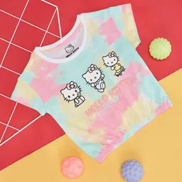 Pantaloons Junior Girls Hello Kitty Graphic Printed Pure Cotton T-shirt-image-24