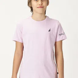 Nautica Boys Solid Round Neck Cotton T-Shirt-image-73