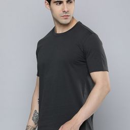 Mast & Harbour Grey Round Neck Regular Fit Cotton T-shirt-picture-41