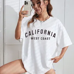 TRENDY RABBIT Women Striped Henley Neck Applique T-shirt-image-79