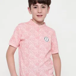 Octave Boys Floral Printed Mandarin Collar T-shirt-picture-29