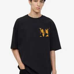 MISCHIEF MONKEY Graphic Printed Round Neck Short Sleeves Cotton Oversized T-shirt-image-95