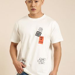 Joven Typography Printed Pure Cotton Oversized T-shirt-image-95