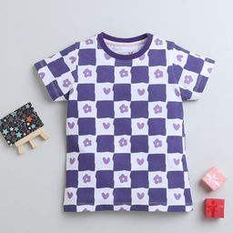 BUMZEE Girls Checked Cotton T-shirt-image-21