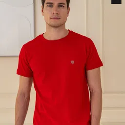 Lux Cozi Pack Of 2 Short Sleeves Round Neck Cotton Casual T-Shirts-image-76