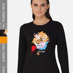 CHOZI Pack Of 2 Graphic Printed Cotton T-shirt-picture-28