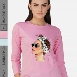 CHOZI Pack Of 2 Printed Cotton Casual T-shirt-picture-39