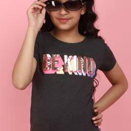 V-Mart Girls Typography Printed Cotton T-shirt-image-56