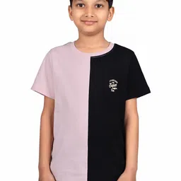 3PIN Boys Colourblocked Round Neck Cotton T-shirt-image-66
