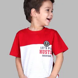 3PIN Boys Colourblocked Round Neck Cotton T-shirt-image-63