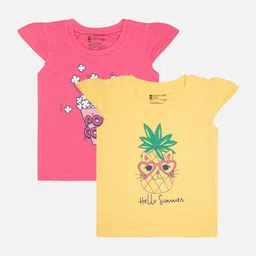 Bodycare Infant Girls Pack of 2 Printed Cotton T-shirts-image-62
