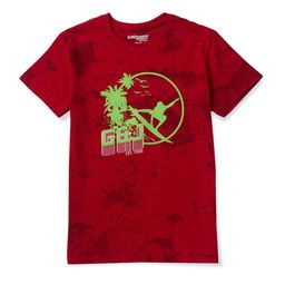 Gini and Jony Boys Red Printed Cotton T-shirt-image-41