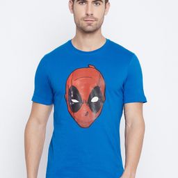 Marvel by Wear Your Mind Men Blue Red Deadpool Printed Cotton Pure Cotton T-shirt-image-87