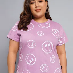 BEYOUND SIZE - THE DRY STATE Plus Size Conversational Printed Cotton T-shirt-image-39