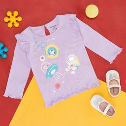 Pantaloons Baby Girls Graphic Printed Ruffles Detail Cotton Top-38