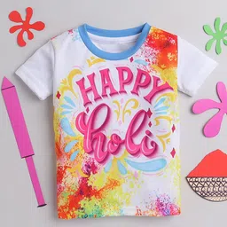 The Magic Wand Girls White Floral Printed Applique T-shirt-image-40