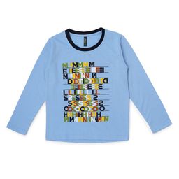 earth conscious Boys Blue Floral Printed Applique T-shirt-image-15