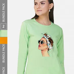 CHOZI Pack Of 2 Printed Regular Fit Cotton Casual T-shirt-13